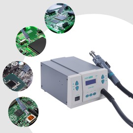 110V Digital Display Welding Hot Air Gun,1000W 861DW Rework Station Soldering Hot Air Heat Gun Three Air Nozzles DC Vortex Blower for Electronics Maintenance