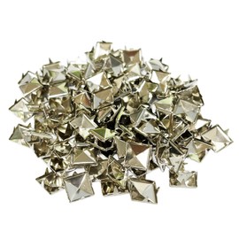 Haobase 100 PCS 10mm Leathercraft DIY Silver Metal Punk Spikes Spots Pyramid Studs Goth