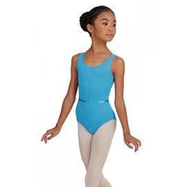 Capezio Girl's Children's Tank Leotard with Belt, Jet Blue, 12-14 Years