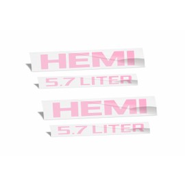 HEMI 5.7 Liter Emblem Overlay Decal - 2013-2018 Ram - (Color: Pink)