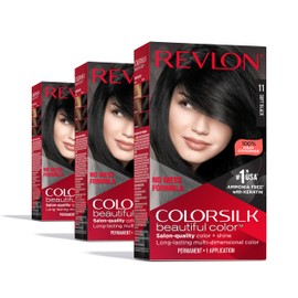 Revlon Colorsilk Beautiful Color Permanent Hair Color, (OLD VERSION) 11 Soft Black (Pack of 3)