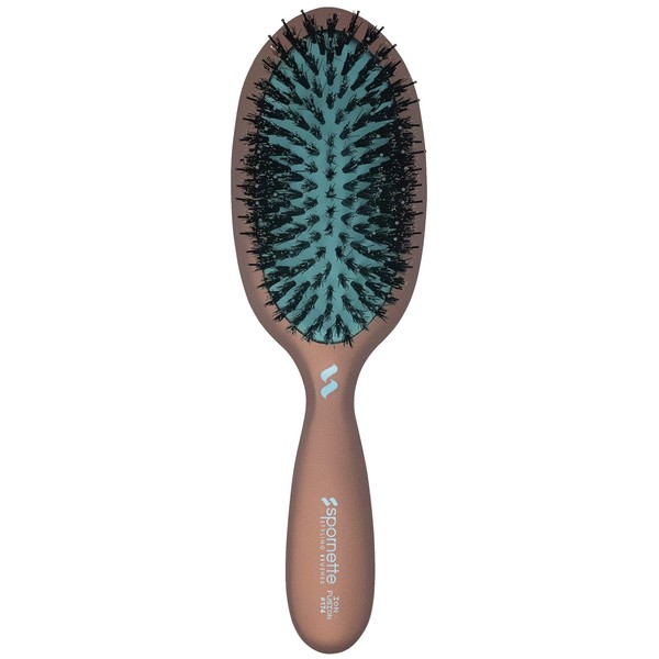 Spornette Ion Fusion Boar and Nylon Cushion Oval Brush #174 Brushing Out, Smoothing, Detangling, Styling and Setting Medium to Long, Thick, Thin or Normal Hair. Men, Women and Children