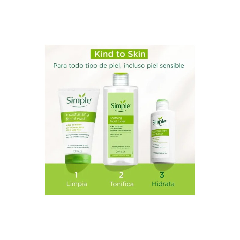 Crema Hidratante Facial Simple 125ml Piel Sensible Vegana