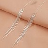 Sliver Dangle Earrings for Women Threader Earrings Long Dangling Rhinestone