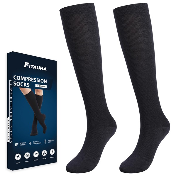 FITAURA Compression Socks for Men & Women | 15-20mmHg Support
