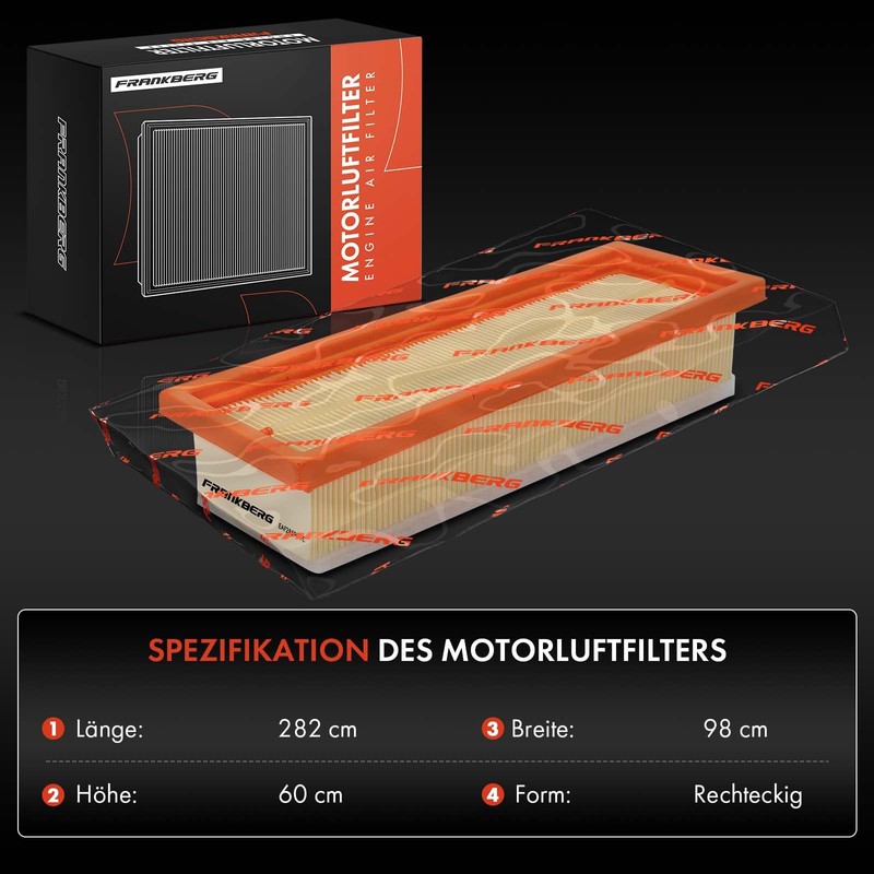 Frankberg Air Filter Insert Petrol Compatible with Mito 955 1.4L