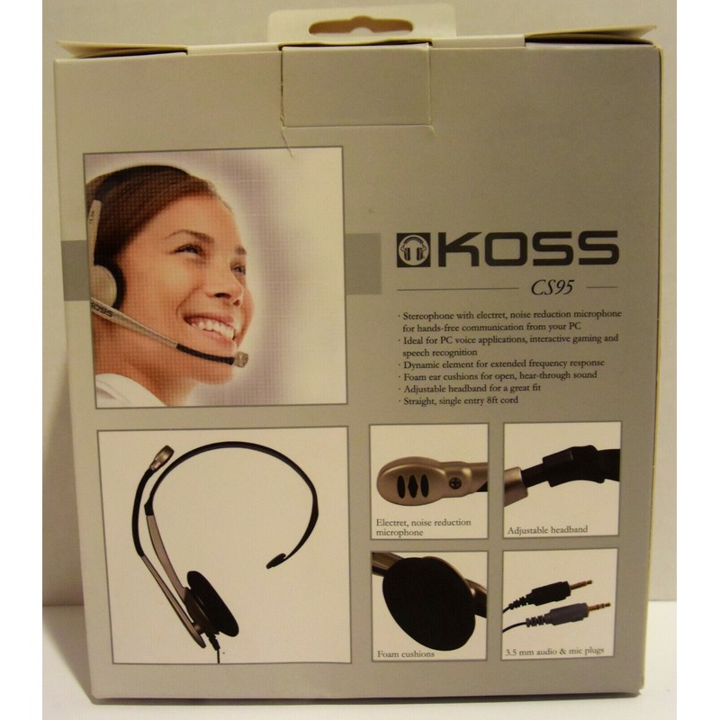 Koss CS95 Noise Cancelling Handsfree Communications Headset Speech Recognition