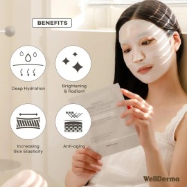 WELLDERMA Sapphire Collagen Impact Fitting Mask, Hydrating Hydrogel Face...