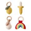 Gum Massage Interactive Crochet Fruit Teether Soothing Hand Rattle Sensory