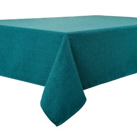 BALCONY & FALCON Rectangle Tablecloth, Wrinkle Resistant and Water Proof Table cloth, Decorative Linen Fabric Tablecloths for Dining, Parties, Kitchen, Wedding and Outdoor Use (Teal, 140x180cm)