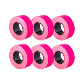 (6 Rollen) Pink 21 x 12 mm farbiger Papieraufkleber Preis Pistole Pricemarker-Etiketten MX-5500