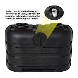 Flame King Dual 20LB LP Propane Tank Light Plastic Heavy Duty Cover for RV, Travel Trailer, Camper - Black