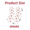 4 Pairs Of Love Printed Socks, Soft Mid-Calf Socks, Cute