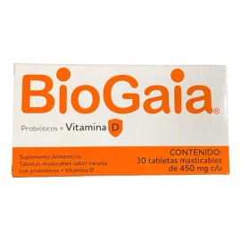 Biogaia Probióticos  Vitamina D 30 Tabletas Masticables Sabor Sin Sabor                                                                               