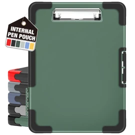 Sooez Toughest Clipboard with Storage, Internal Pen Pouch Included, Letter/ A4 Size, Shockproof Heavy Duty Plastic Clip Boards 8.5x11”, High Capacity Clipboards Box Case for Contractor Trucker Driver