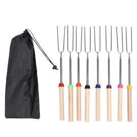 8Pcs Telescoping Extendable Marshmallow Roasting Sticks Marshmallow Sticks Kit Extending Roaster Smores Skewers Hot Dog Forks for Camping Fire Pit