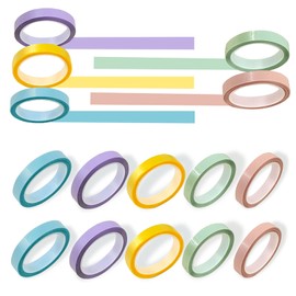 YUDAWN 10 Rolls Highlighter Tape, Removable Highlighters Markers Colored Transparent Writable Neon Tapes Morandi Clear Strips Marking Sticker Page Tabs for Books Notes