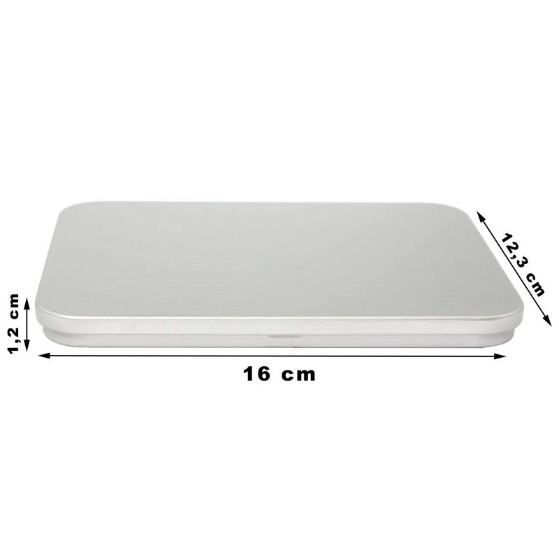 TRIOSK Tin Box with Lid, Metal Tin 16.0 x 12.3