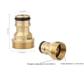2Pcs Kitchen Universal Faucet Connectors, 22mm and 24mm Kitchen Mixer Hose Connectors, Brass Hose Connector Adapter - Outdoor Garden Bathroom Faucet Hose Connector(Male Threaded) ﻿