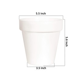 Youngever 8 Pack 5.5 Inch Plastic Planters Indoor Flower Plant Pots, Classic Decorative Gardening Pot with Drainage Holes (White No Saucers)