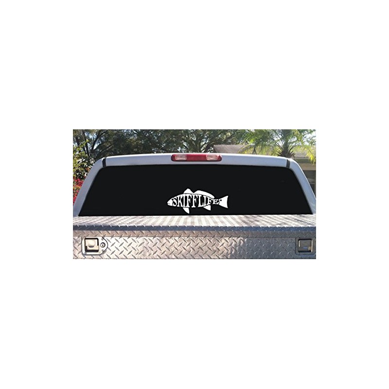 Skiff Life Redfish Decal Using Text