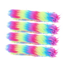 BESPORTBLE 4pcs Precut Shaggy Fabric Strips for DIY Projects for Seat Cushions Cosplay Masks and Creative Decorations