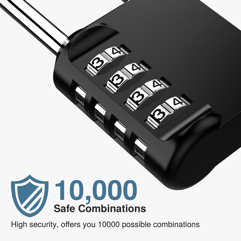 Puroma 10 Pack 2.6 Inch Long Shackle Combination Lock 4