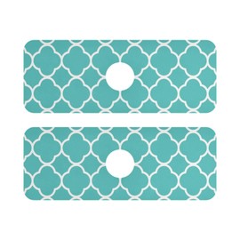 Kitchen Sink Splash Guard 2 PCS 14.7 Inch Sink Faucet Mat Splash Guard for Bathroom Countertop Water Absorbent Foldable Cuttable Soft Washable Turquoise