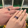 SHELOVES Black Plated Couples Women Purple Wedding Rings Sets His