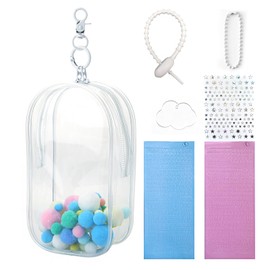 nuvloko Clear Doll Case with Keychain, 19cm Waterproof Display Storage Bag for Blind Box Figures & Collectibles - Dustproof PVC Protective Cover (7.5×4.2inch) (Transparent)