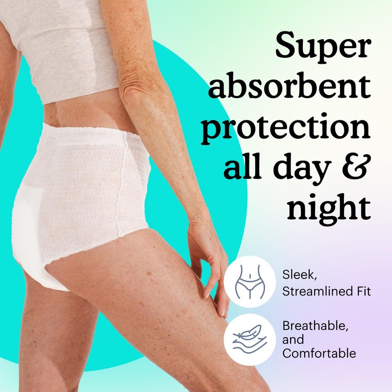 Because Adult Incontinence Underwear for Sensitive Skin - Women -