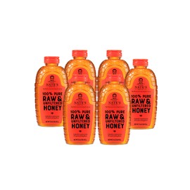 Nate's 100% Pure, Raw & Unfiltered Honey - Award-Winning Taste, 32oz. Squeeze Bottle (6 Pack)