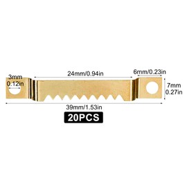 Picture Hooks, Pack of 20 Picture Hangers with 40 Screws, Prong Hangers Sawtooth, Picture Hooks for Screwing Stable, Hanger for Wooden Frames, Picture Hooks for Stretcher Frames, Hanging Hooks for