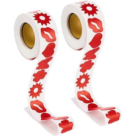 VICASKY Pegatinas Bronceadoras Cuerpo Fáciles de Despegar y Resistentes al Desvanecimiento, Ideales para Verano y Tomar el Sol, 2 Rollos de Papel Rojo 500 Pegatinas cada Uno