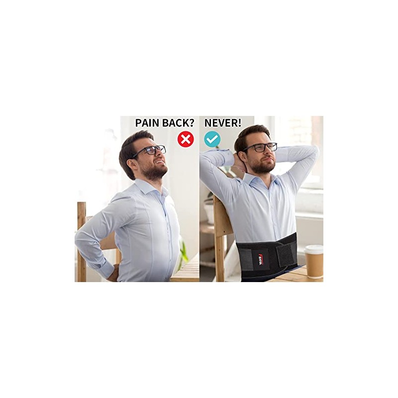 FEATOL - Cinturón de apoyo lumbar para dolor de espalda,