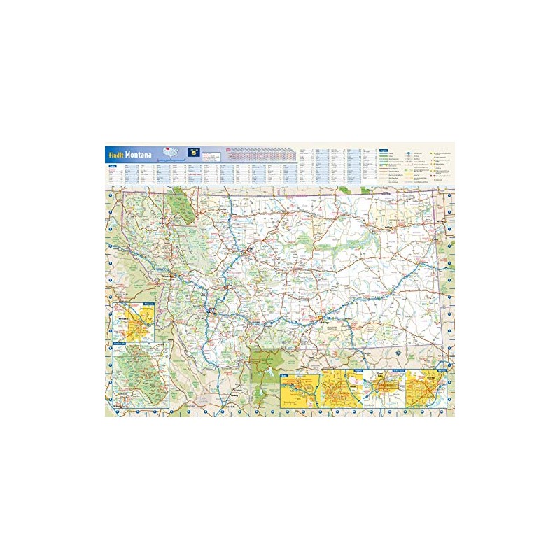 Globe Turner Montana State Wall Map - 22.5" x 17.5"