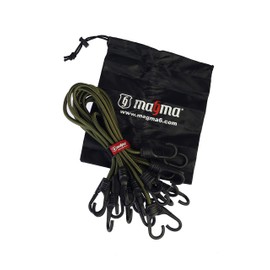 MAGMA Tensioning Rubber Set of 12, Robust Quick Release for Bicycle, Car, Truck, Trailers & Garden Expander for Securing Tarps, Cargo and Tarpaulins for Camping, Military and Outdoor (45 cm, Green)