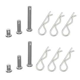 12/24Pcs M8 Clevis Pin and M3 X 60 R Shape Clips Cotter Assortment Kit, Single Hole Flat Head Pin Cotter Hitch Pins Lock Systems for Automotive, Mechanics, Cars, Trucks, Lawn Mower Use (24)