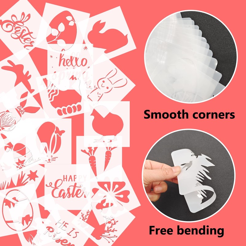 CIEMODA 4 * 4 Inch Easter Stencils Set,Easter Stencils for