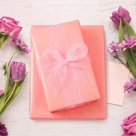 BOLIANNE Pink Matte Wrapping Paper - Solid Color Pearly-Lustre Paper, Perfect for Wedding, Christmas, Birthday, Baby Shower - 1 Roll