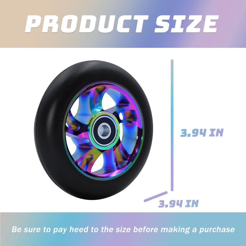 Stunt Scooter Wheels 100mm, Premium PU Scooter Accessories Replacement, Roller