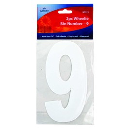 2 Pack Wheelie Bin Numbers - 9 by Ashley