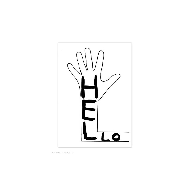 Funny Humorous 'David Shrigley Hello' Novelty Postcard