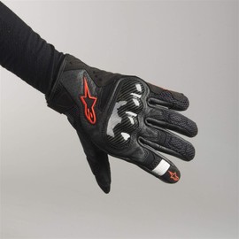 Black/Red Sz L Alpinestars SMX-1 Air V2 Vented Leather Motorcycle Glove