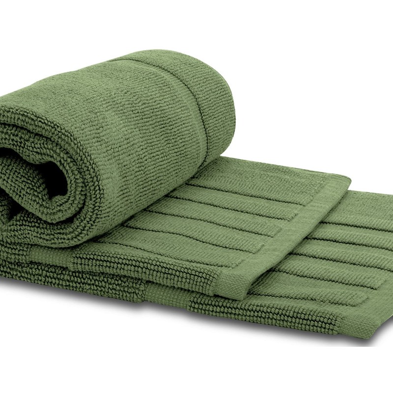 White Classic Luxury Bath Mat Floor Towel Set - Absorbent