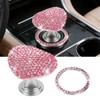 2 Pcs Bling Heart Car Start Button Cover Set Sparkling