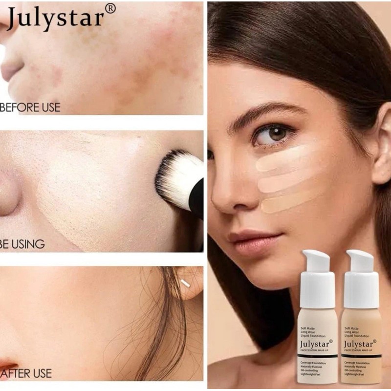 Julystar Soft Matte Liquid foundation make up waterproof Long Wear