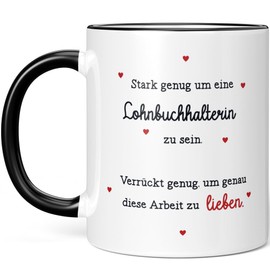 JUNIWORDS Mad Enough to Be a Payroll Bookkeeper Mugs Mad Enough to Love This Job Black (6129831)