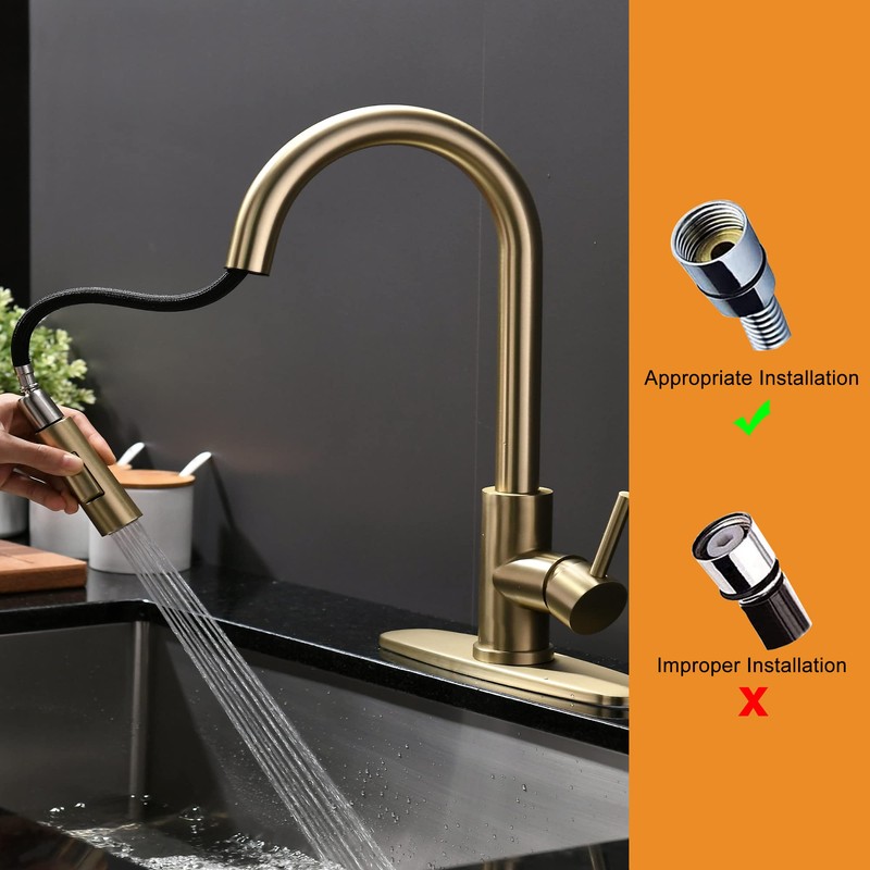 Tohlar Pull Down Kitchen Faucet Sprayer Head Replacement Part, 2