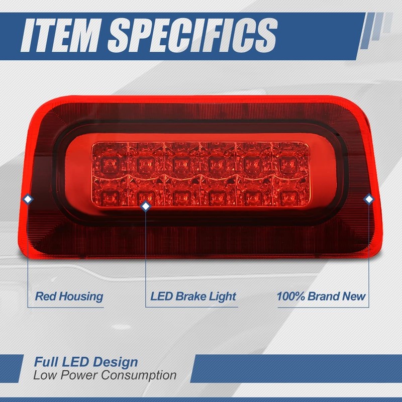Auto Dynasty Dual Row LED Red 3rd Third Rear Tail